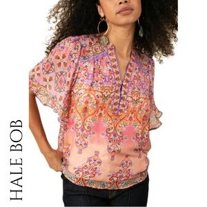 Hale Bob Women's Adriana Silk Blend Blouse Size M